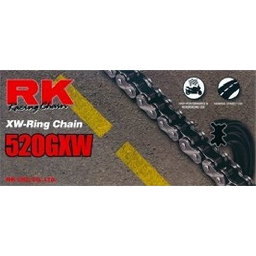 Chaine RK 520 GXW ou ZXW Ultra résistante Joints toriques boite de 1.10 mètres pour pignon au pas de 520 (6mm d'épaisseur )