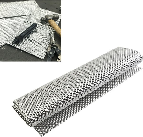 Feuille d'aluminium embossé , Pare chaleur   30x50 cms