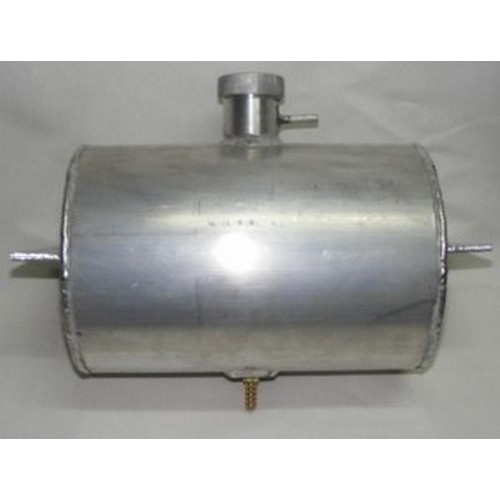 reservoir essence Aluminium Cylindrique 5 L avec sortie basse 8mm , bouchon alu et sortie valve de prise d'air