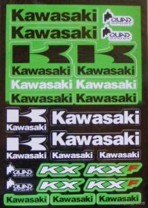Planche adhésifs déco KAWASAKI pour kart karting