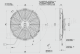 Ventillateur SPAL HAUT DEBIT, pales:  305mm / hors tout: 335mm  aspirant 2100m3/h épaisseur 62 mm.